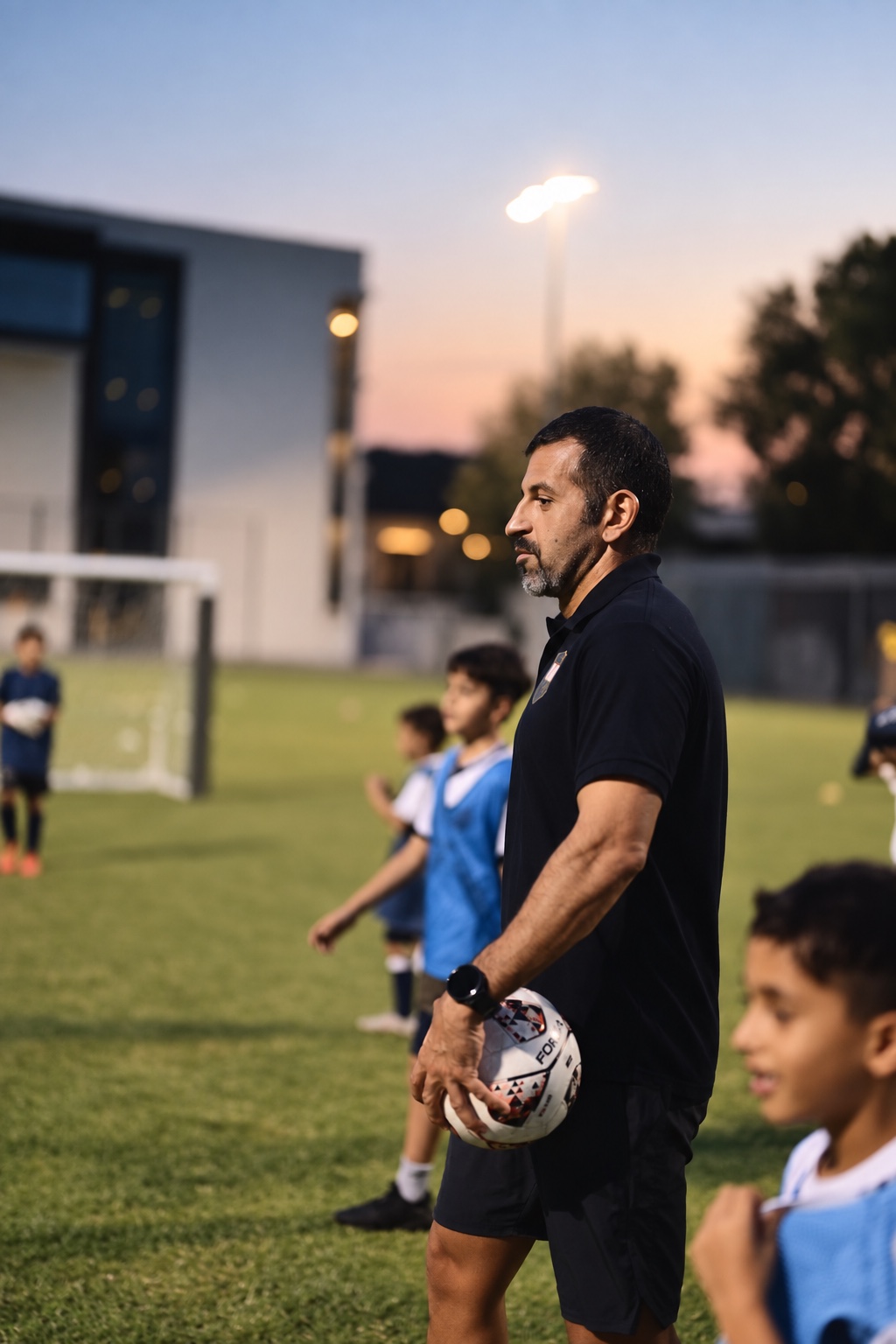 Rohit Verma coaching athletes on the football pitch